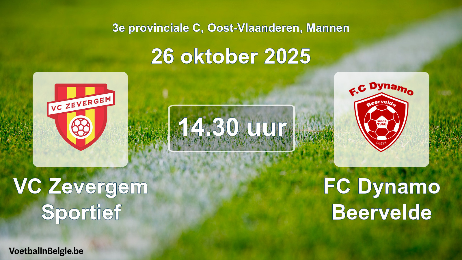 Scheduled match men football: VC Zevergem Sportief - FC Dynamo Beervelde (26 October 2025)