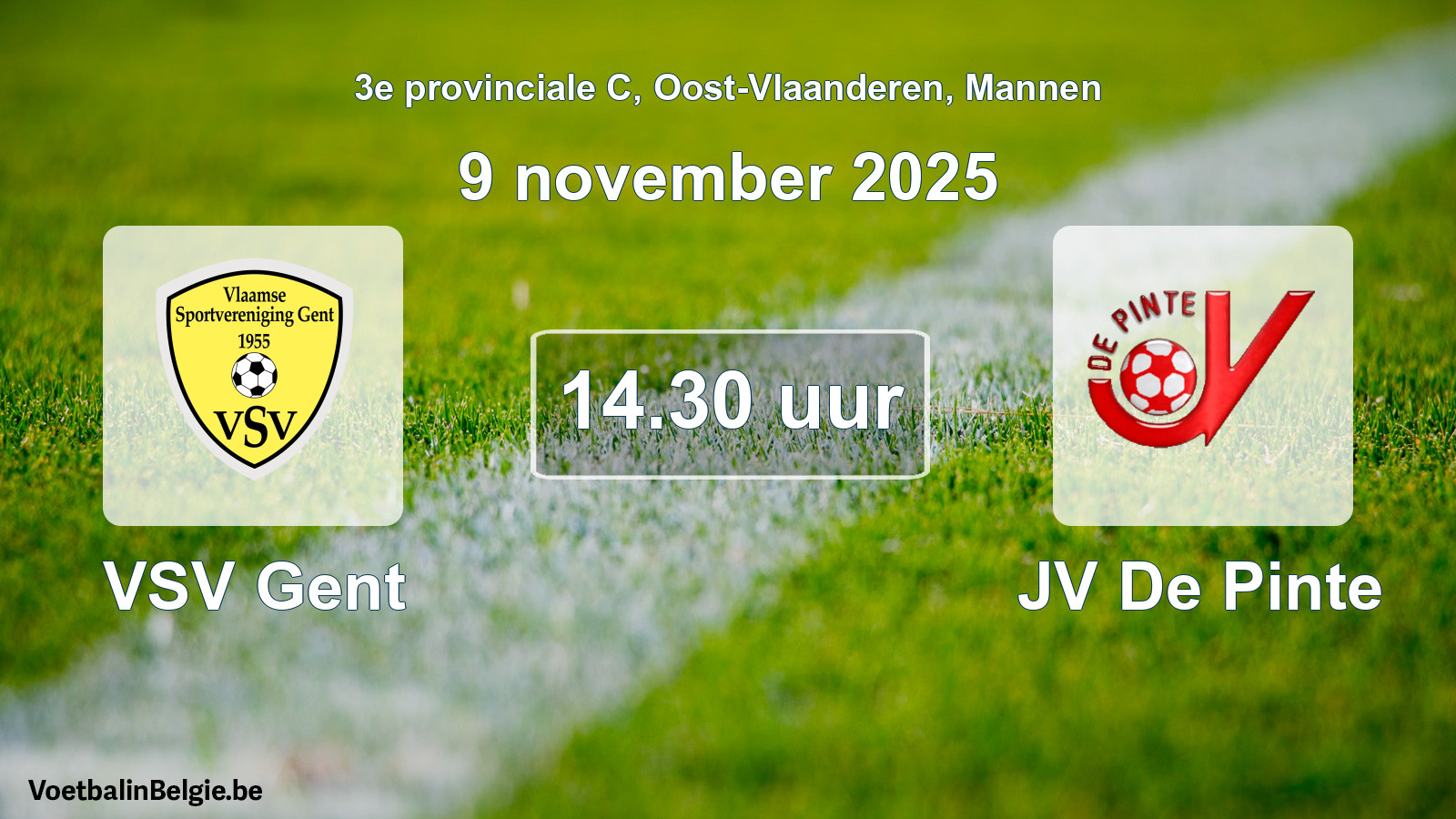 Scheduled match men football: VSV Gent - JV De Pinte (9 November 2025)
