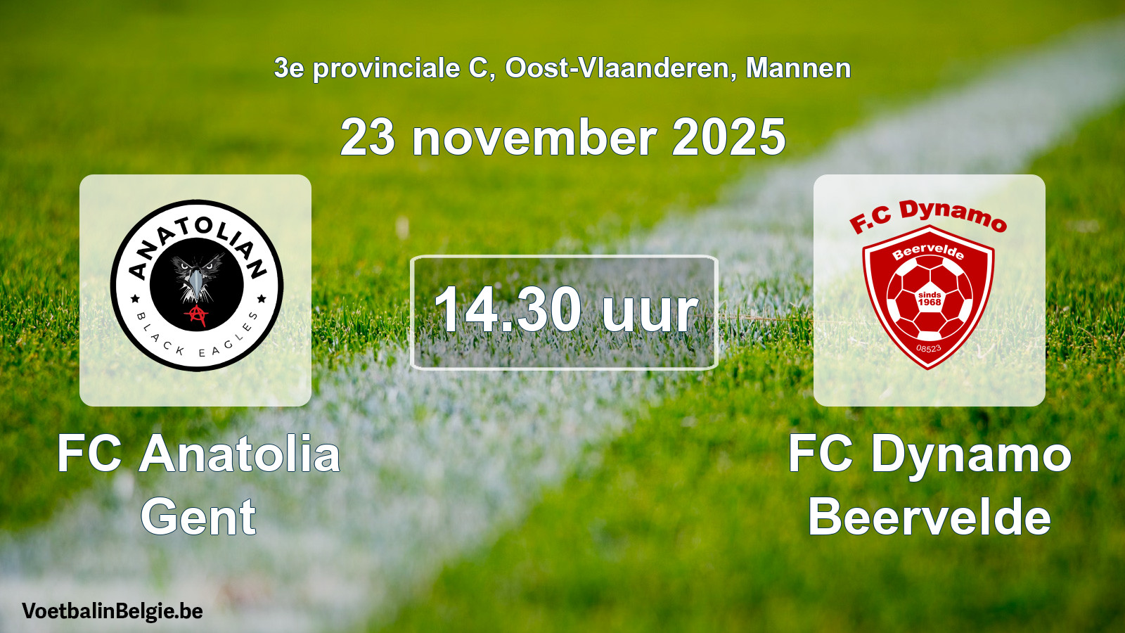 Scheduled match men football: FC Anatolia Gent - FC Dynamo Beervelde (23 November 2025)