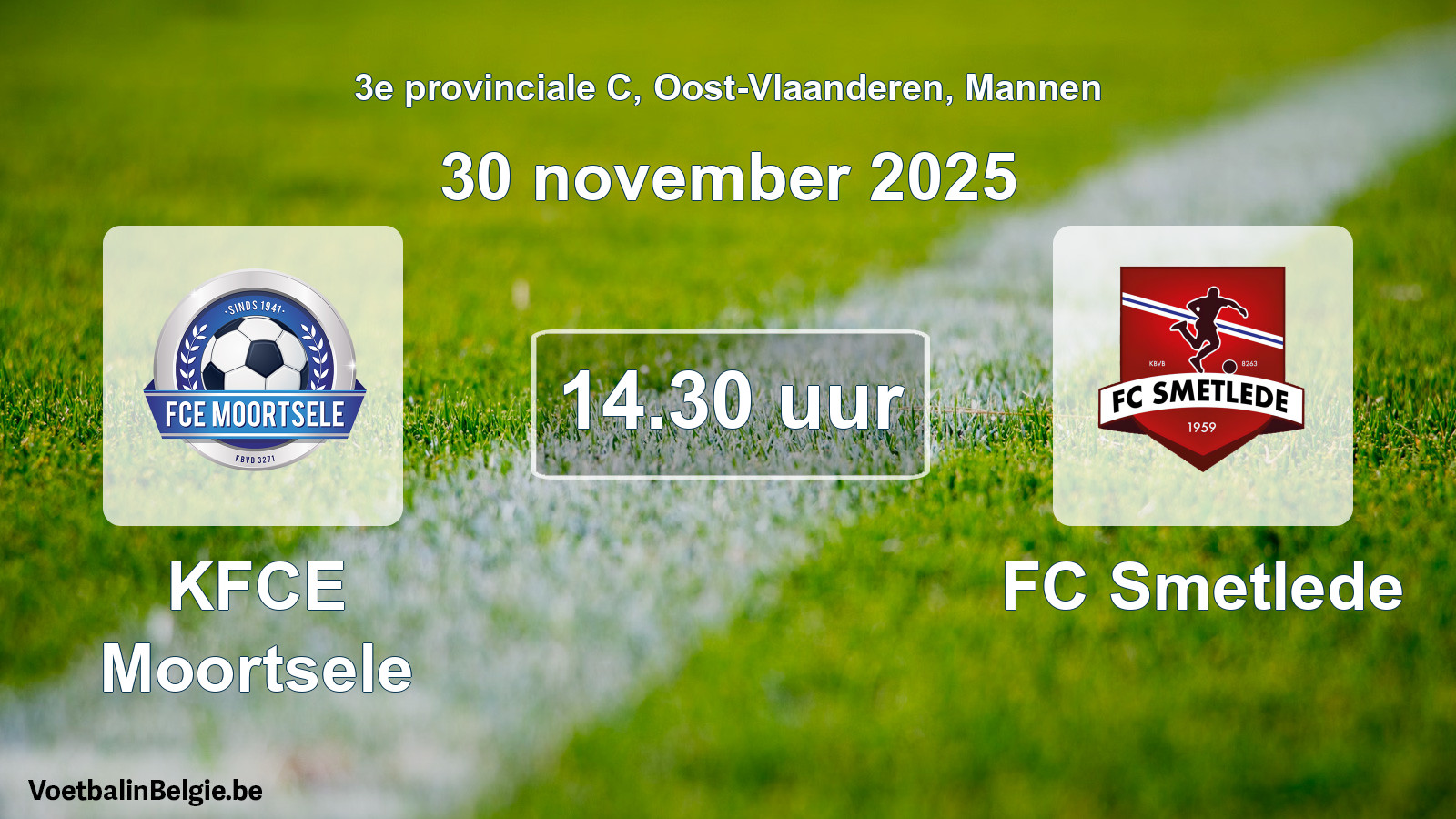 Scheduled match men football: KFCE Moortsele - FC Smetlede (30 November 2025)