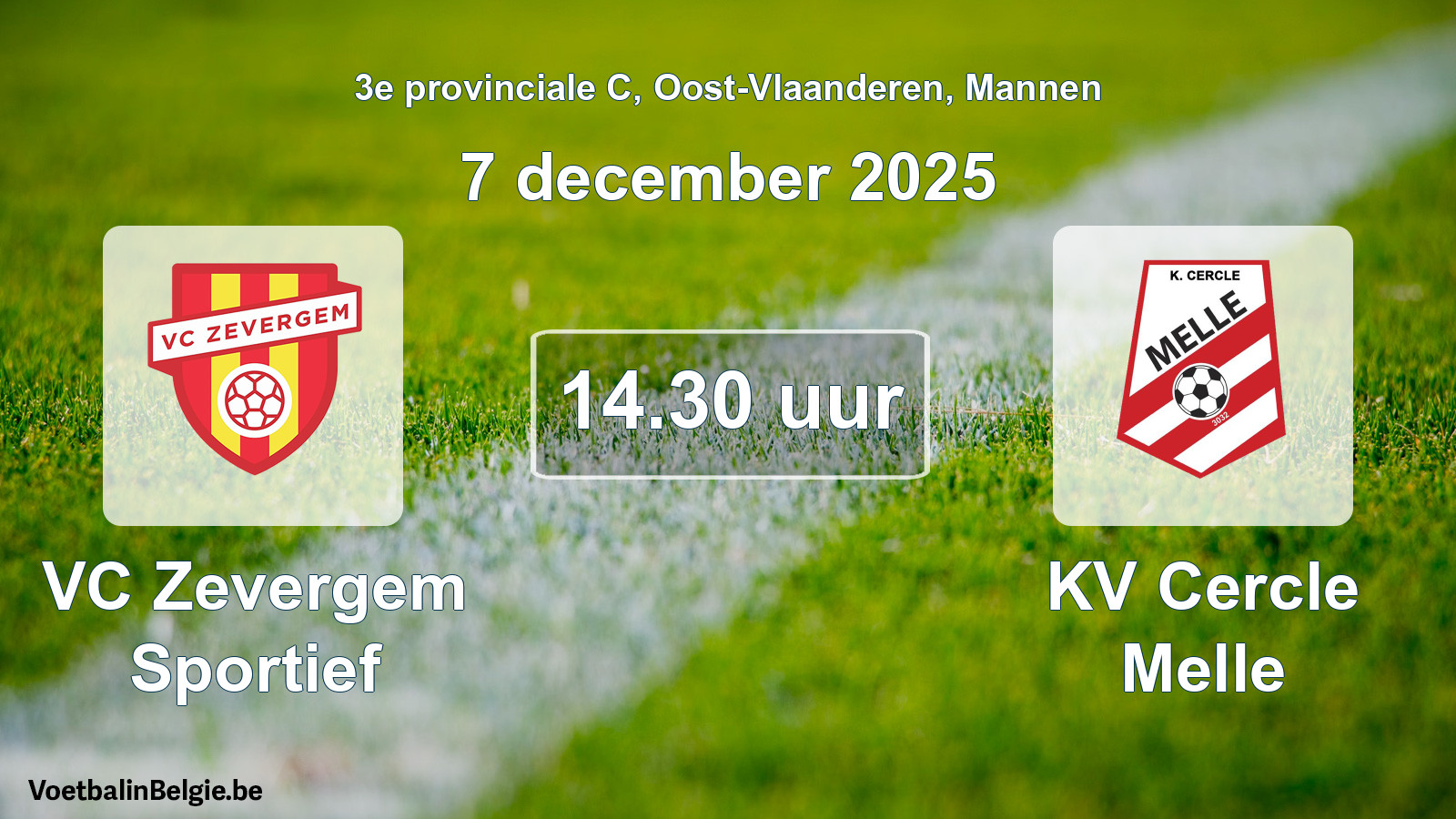 Geplantes Spiel männer-Fußball: VC Zevergem Sportief - KV Cercle Melle (7 Dezember 2025)