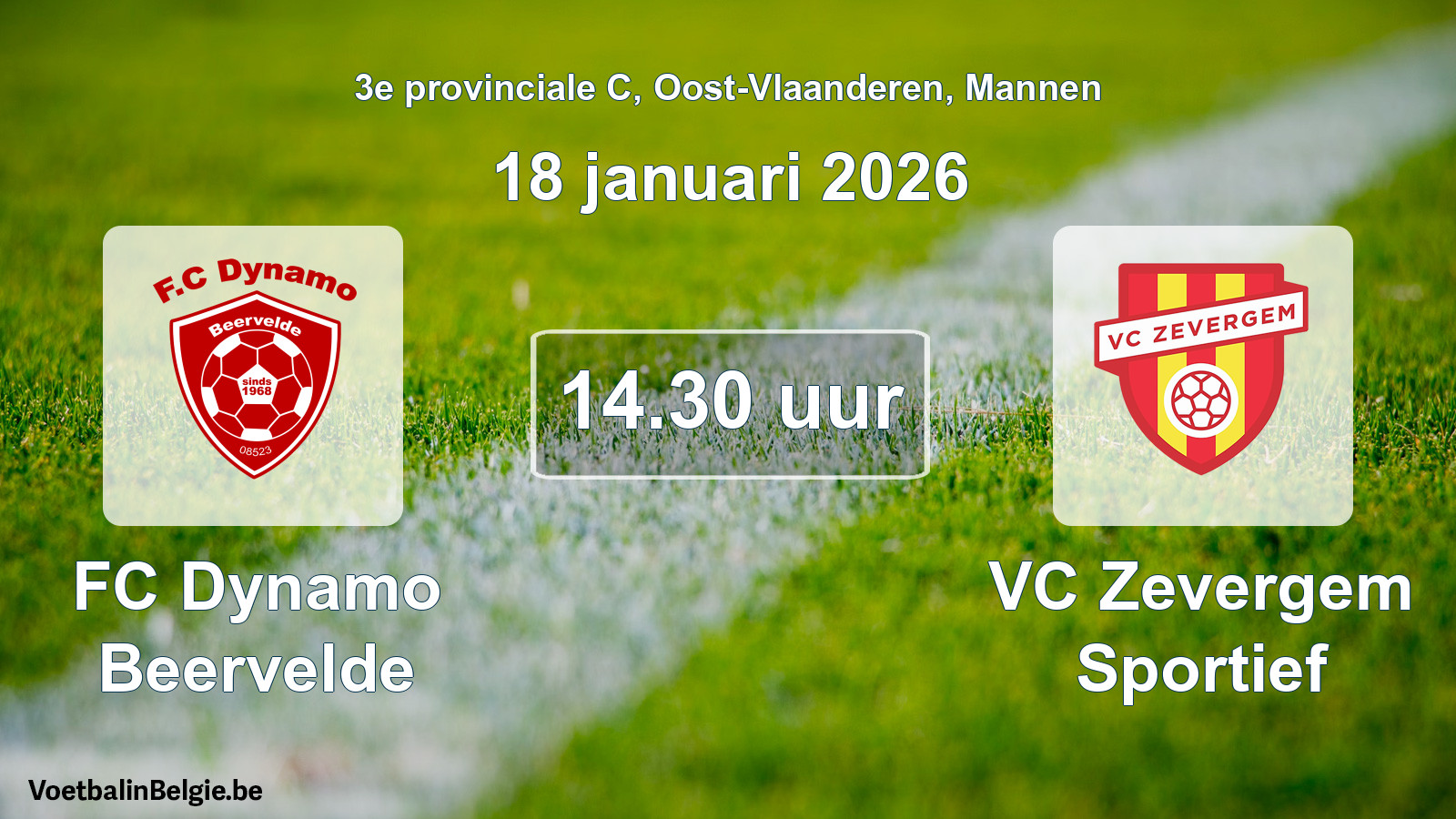 Scheduled match men football: FC Dynamo Beervelde - VC Zevergem Sportief (18 January 2026)