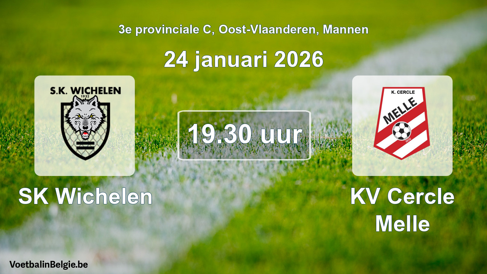 Geplantes Spiel männer-Fußball: SK Wichelen - KV Cercle Melle (24 Januar 2026)