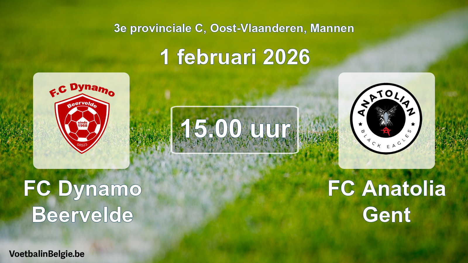 Scheduled match men football: FC Dynamo Beervelde - FC Anatolia Gent (1 February 2026)