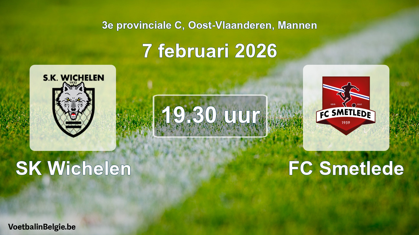 Scheduled match men football: SK Wichelen - FC Smetlede (7 February 2026)