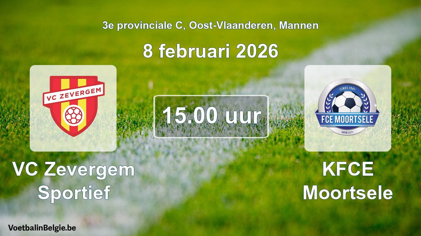 Scheduled match men football: VC Zevergem Sportief - KFCE Moortsele (8 February 2026)
