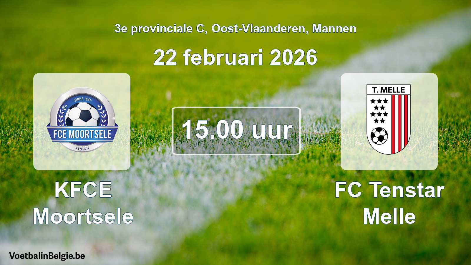 Scheduled match men football: KFCE Moortsele - FC Tenstar Melle (22 February 2026)
