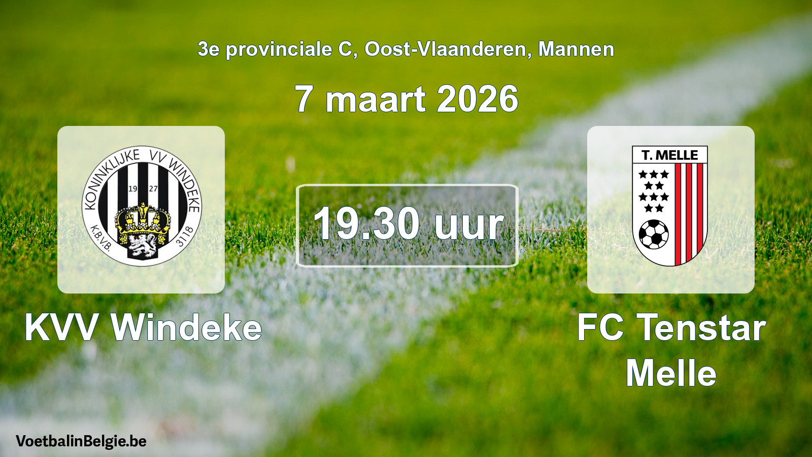Scheduled match men football: KVV Windeke - FC Tenstar Melle (7 March 2026)