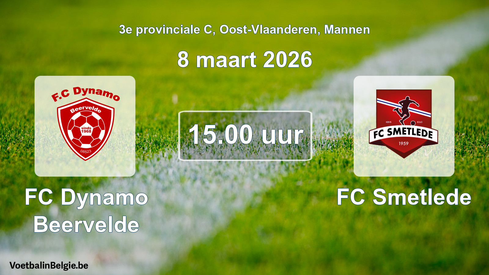 Scheduled match men football: FC Dynamo Beervelde - FC Smetlede (8 March 2026)