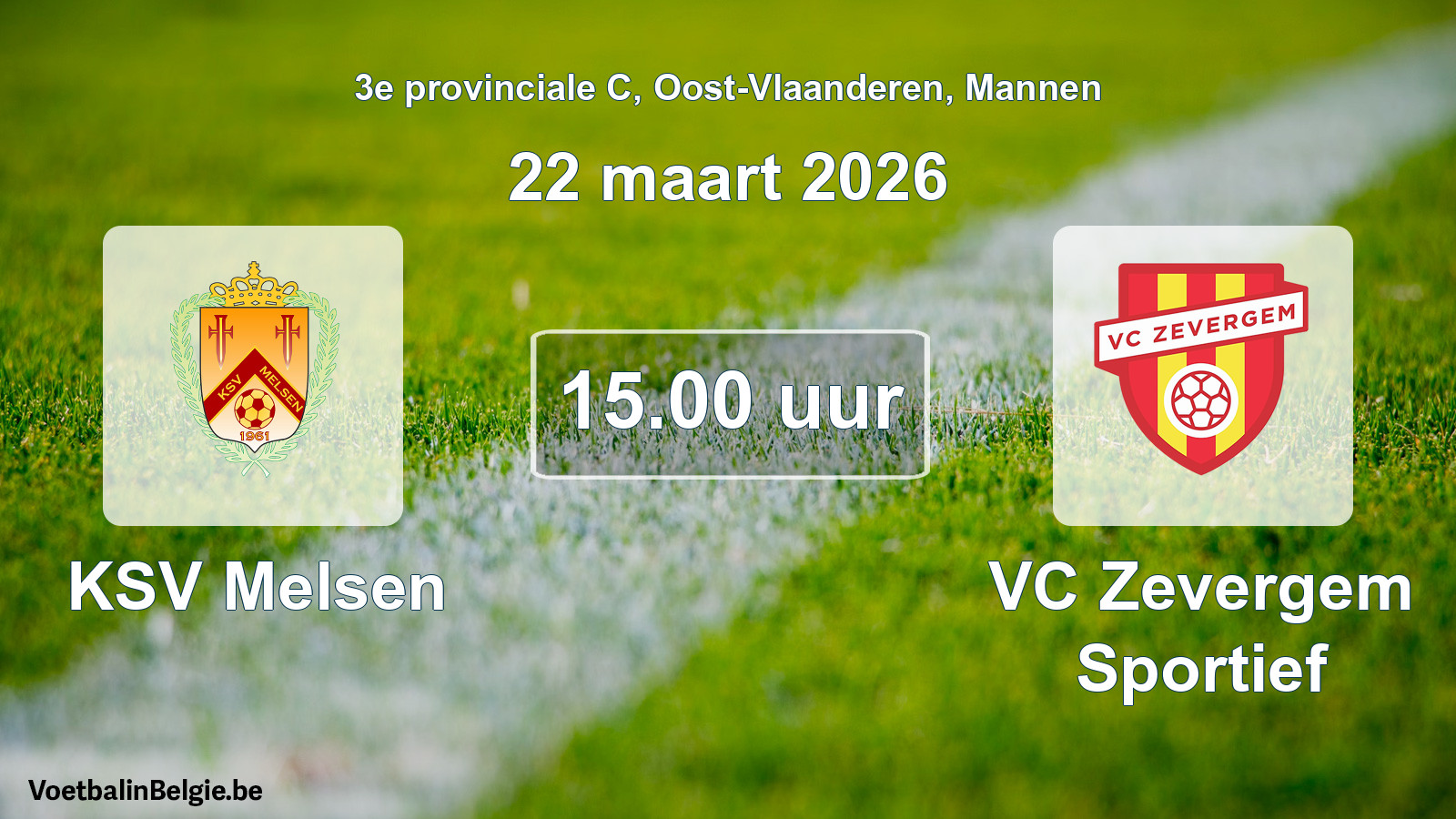 Geplantes Spiel männer-Fußball: KSV Melsen - VC Zevergem Sportief (22 März 2026)