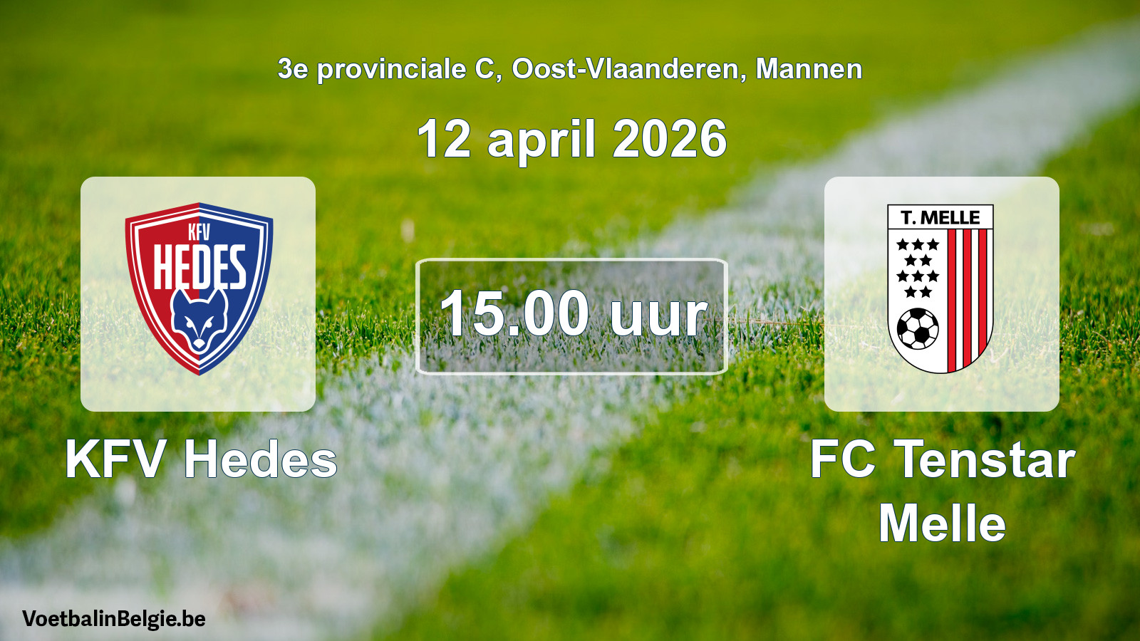 Scheduled match men football: KFV Hedes - FC Tenstar Melle (12 April 2026)