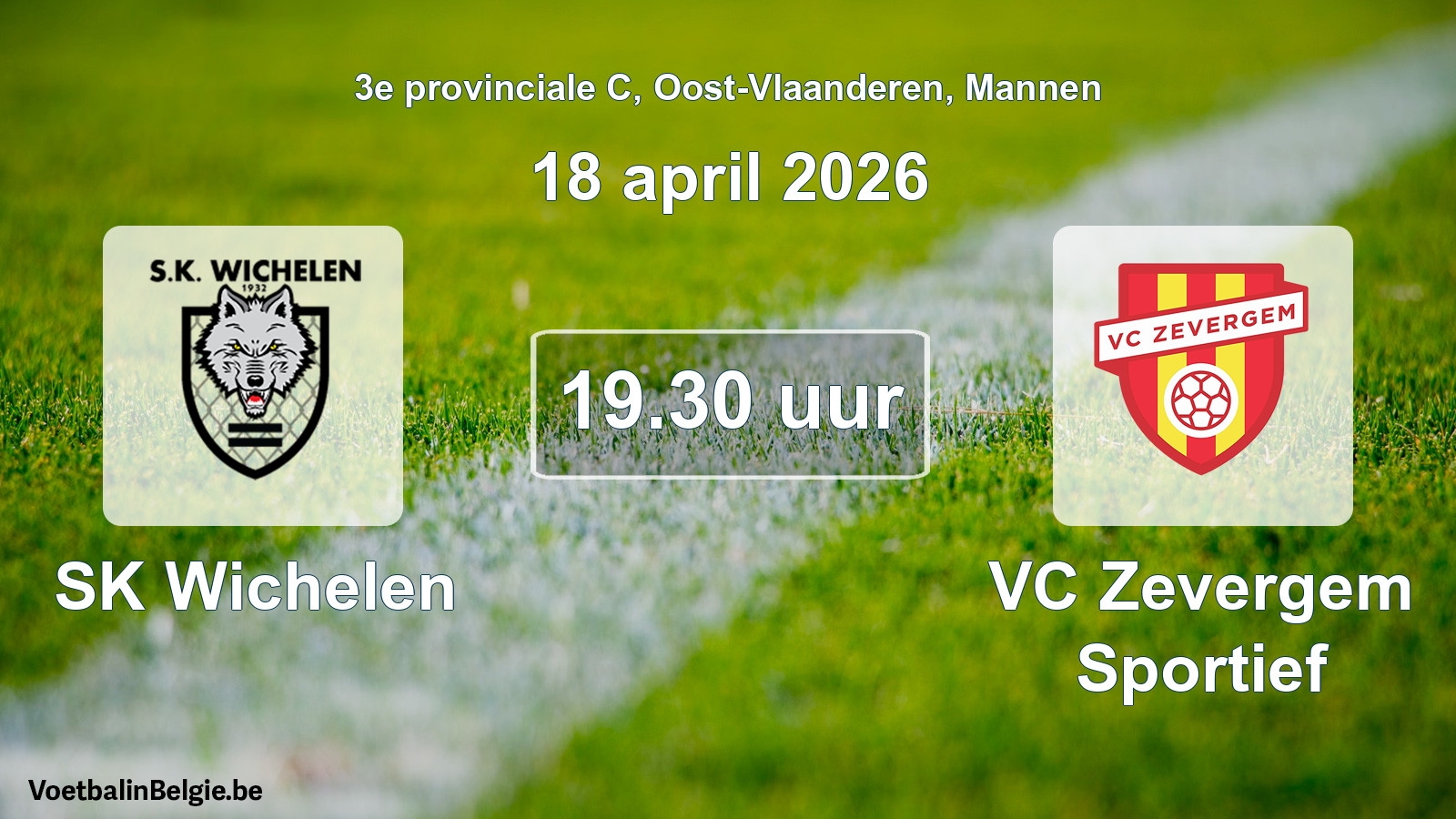 Scheduled match men football: SK Wichelen - VC Zevergem Sportief (18 April 2026)