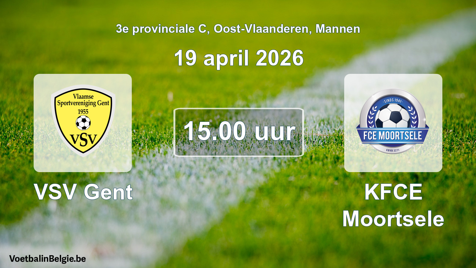 Scheduled match men football: VSV Gent - KFCE Moortsele (19 April 2026)