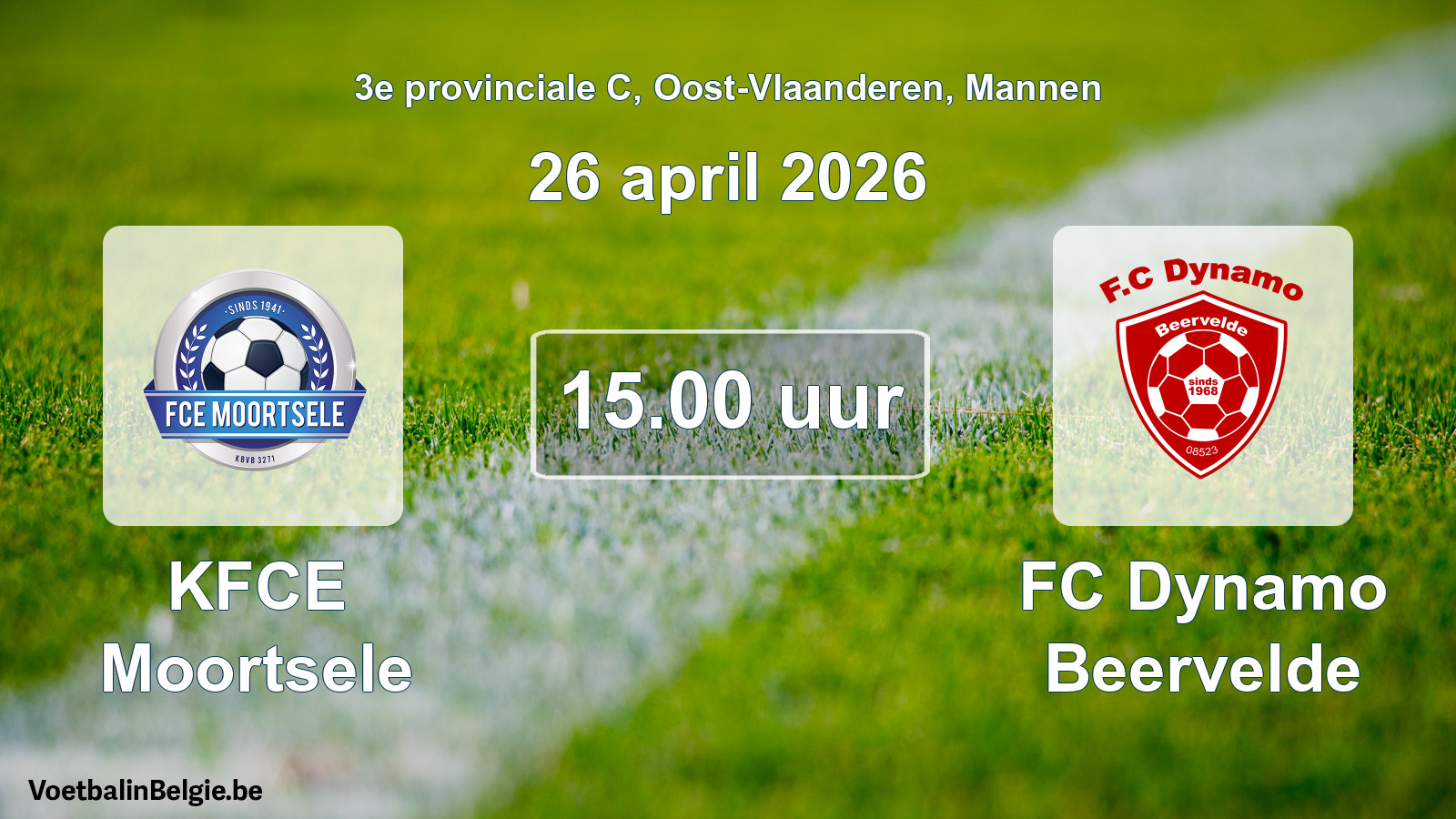 Scheduled match men football: KFCE Moortsele - FC Dynamo Beervelde (26 April 2026)