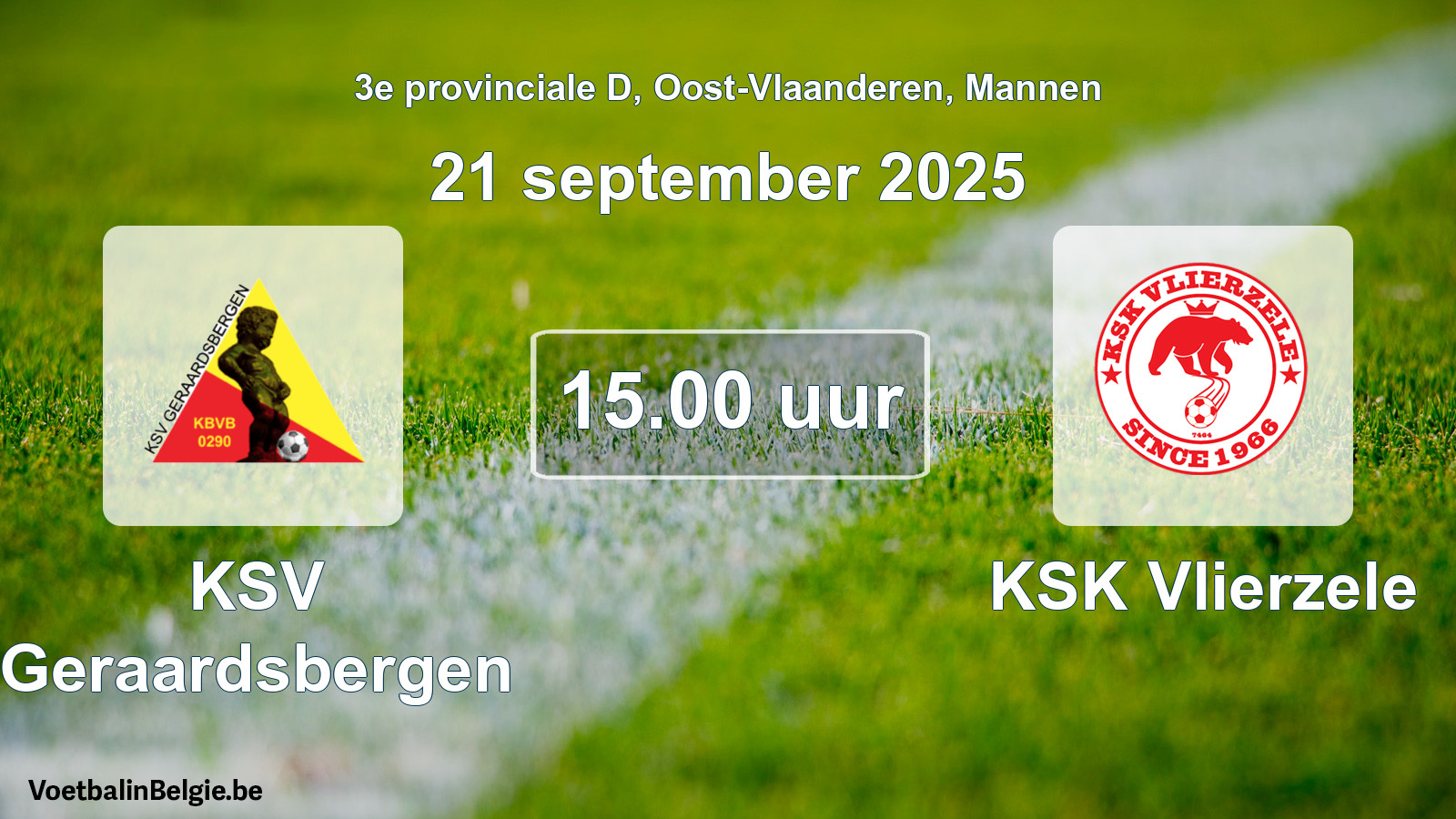 Scheduled match men football: KSV Geraardsbergen - KSK Vlierzele (21 September 2025)