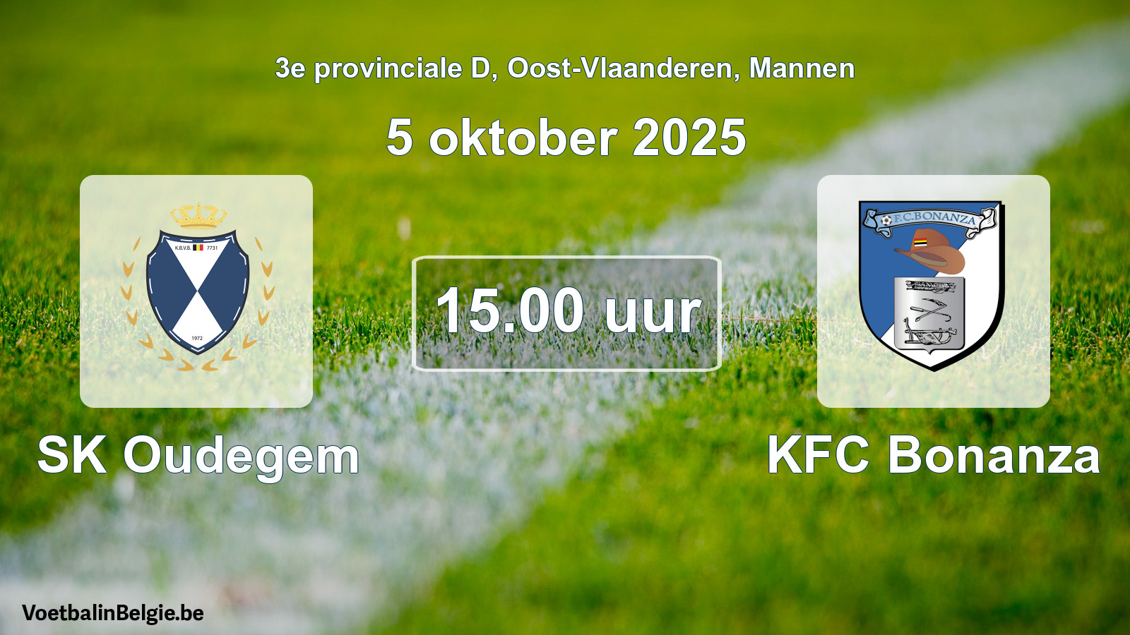 Scheduled match men football: SK Oudegem - KFC Bonanza (5 October 2025)