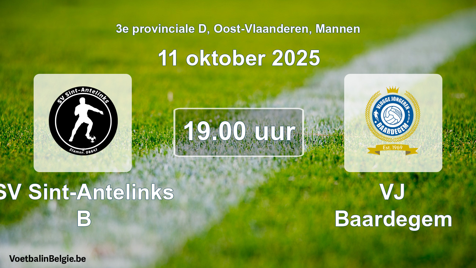 Scheduled match men football: SV Sint-Antelinks B - VJ Baardegem (11 October 2025)