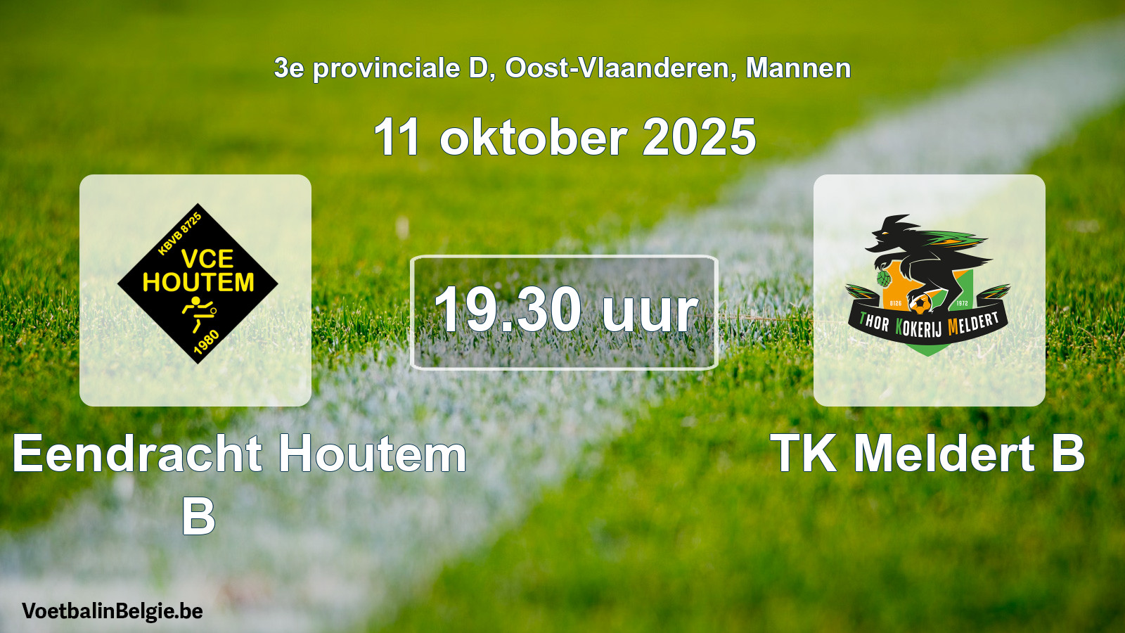 Scheduled match men football: VC Eendracht Houtem B - TK Meldert B (11 October 2025)