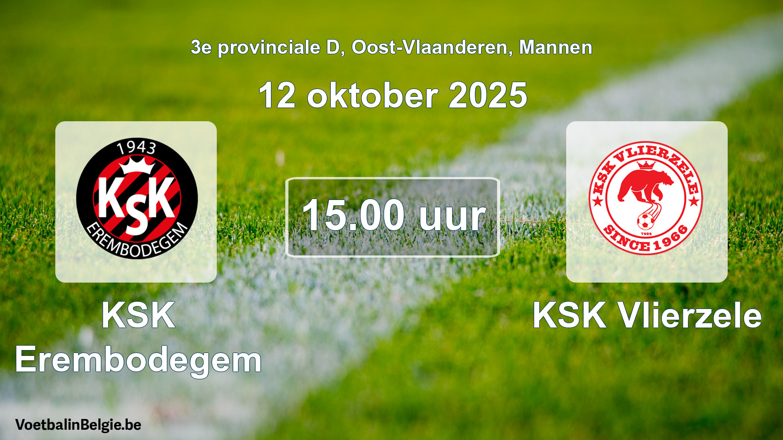 Scheduled match men football: KSK Erembodegem - KSK Vlierzele (12 October 2025)