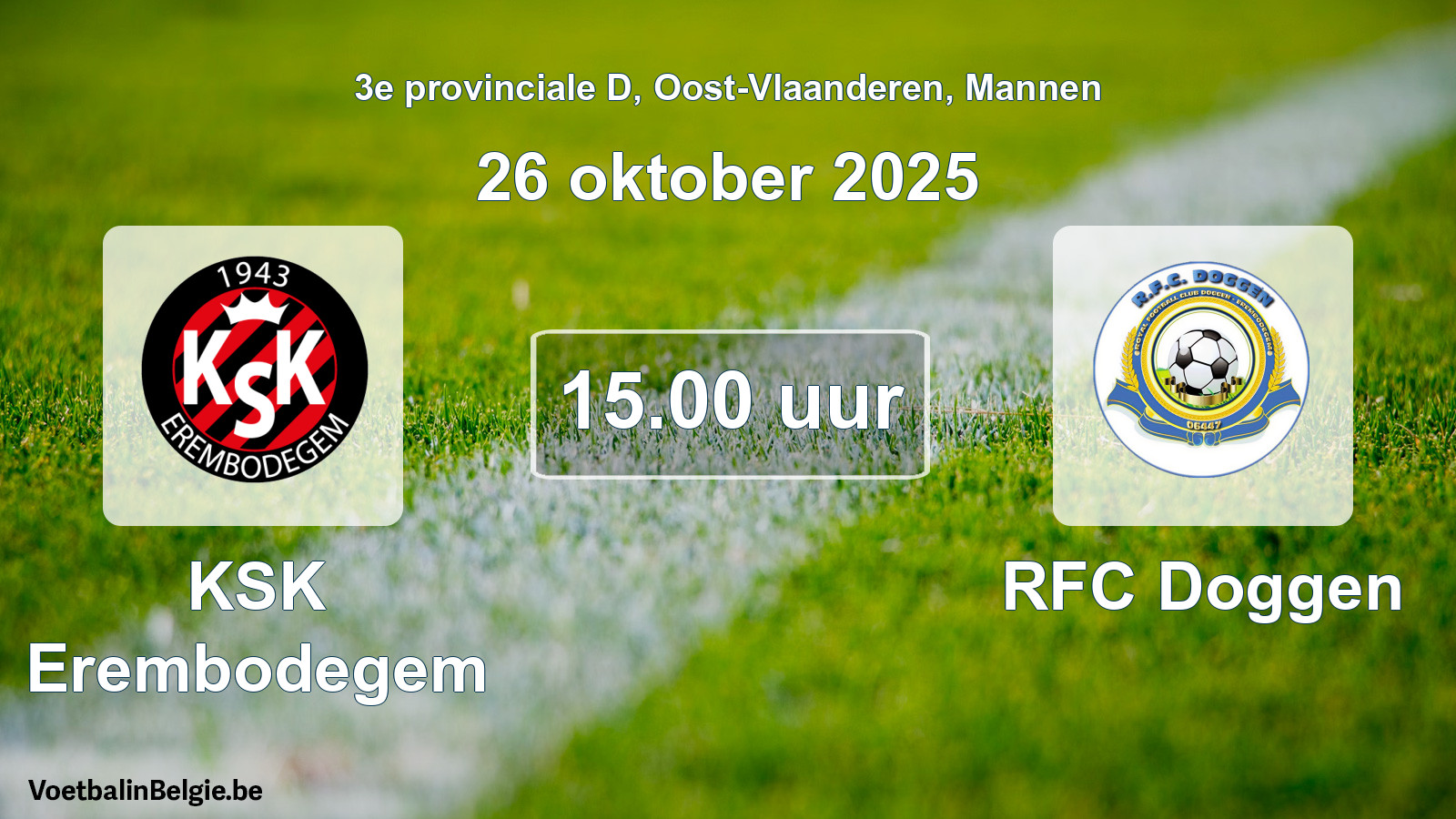 Scheduled match men football: KSK Erembodegem - RFC Doggen (26 October 2025)