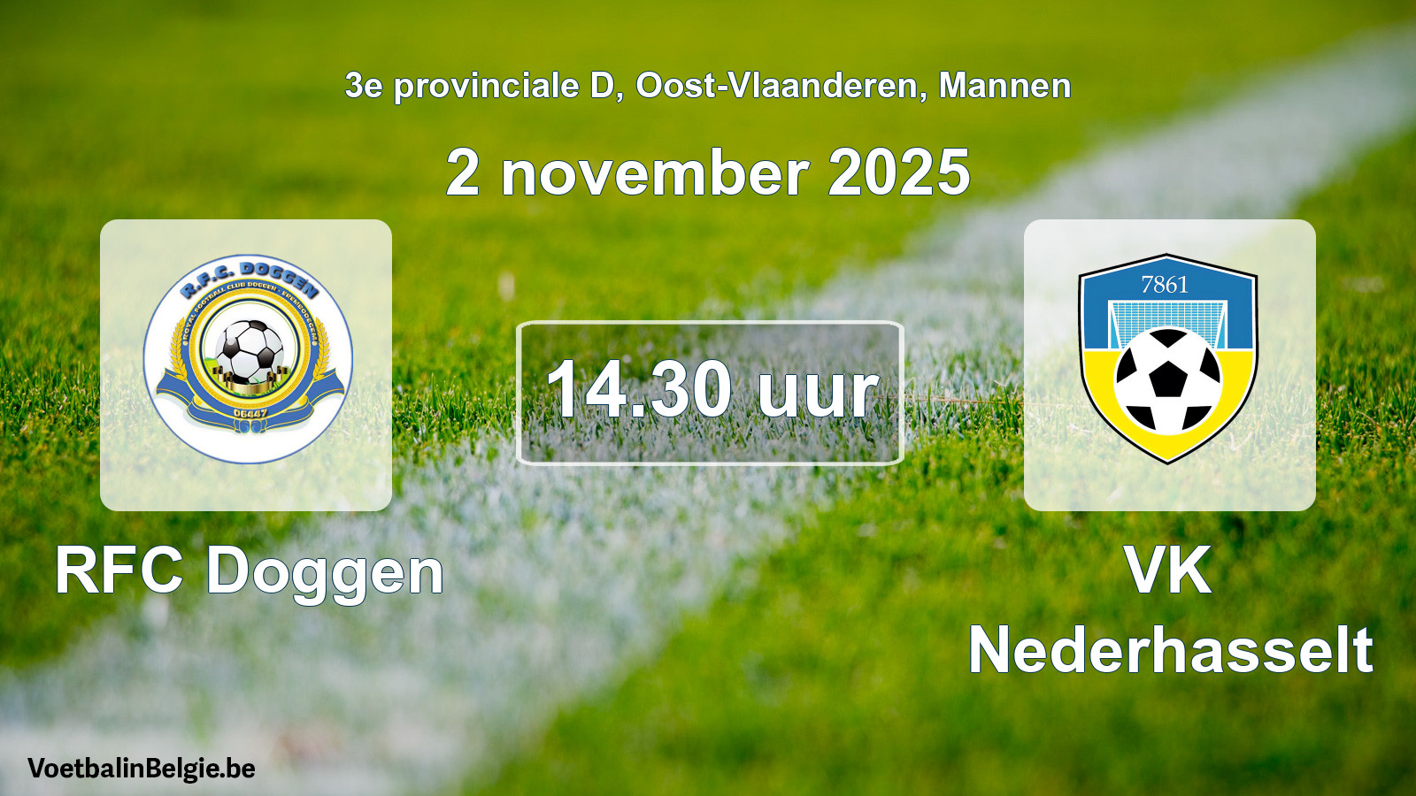 Scheduled match men football: RFC Doggen - VK Nederhasselt (2 November 2025)