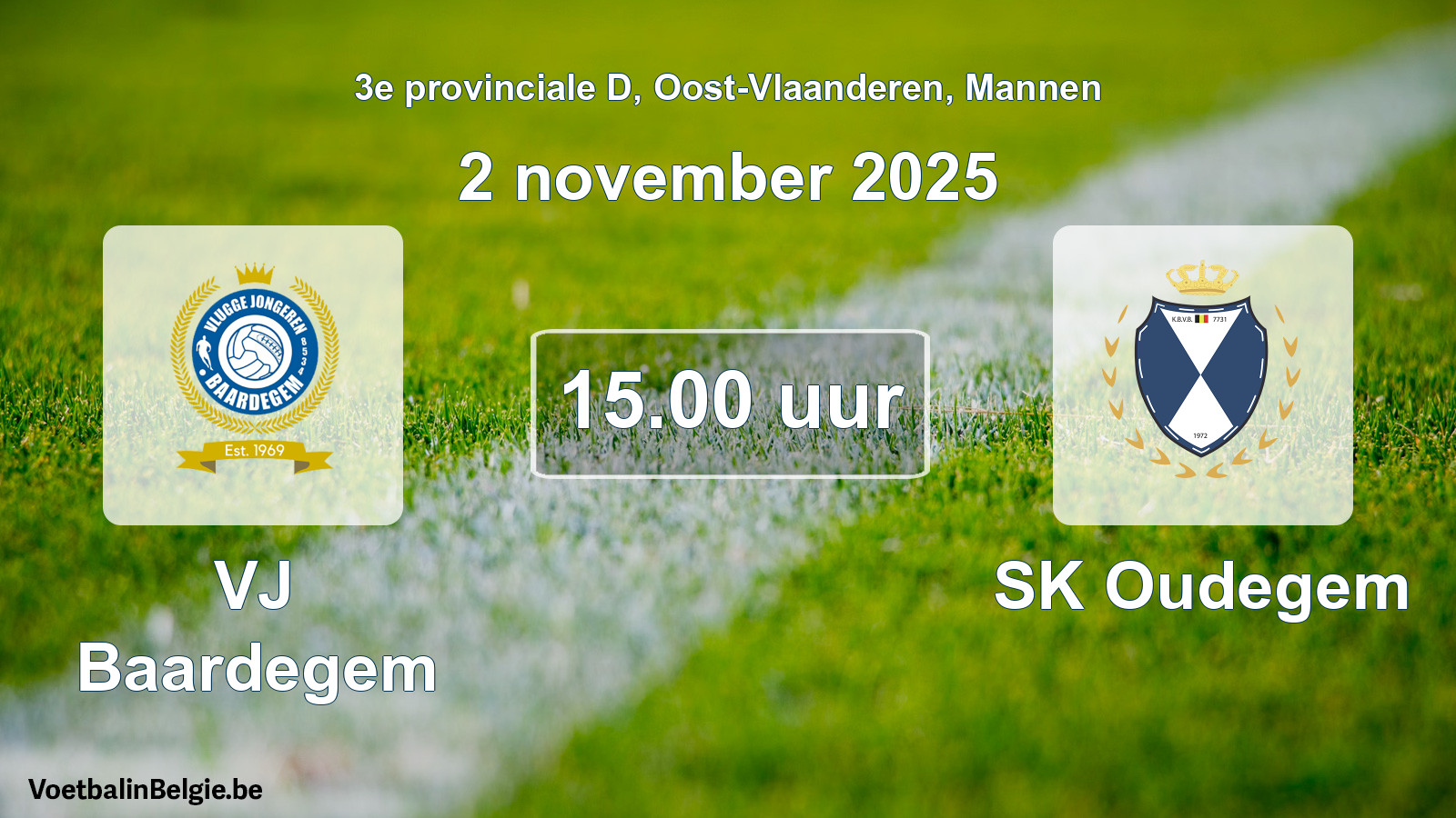 Scheduled match men football: VJ Baardegem - SK Oudegem (2 November 2025)