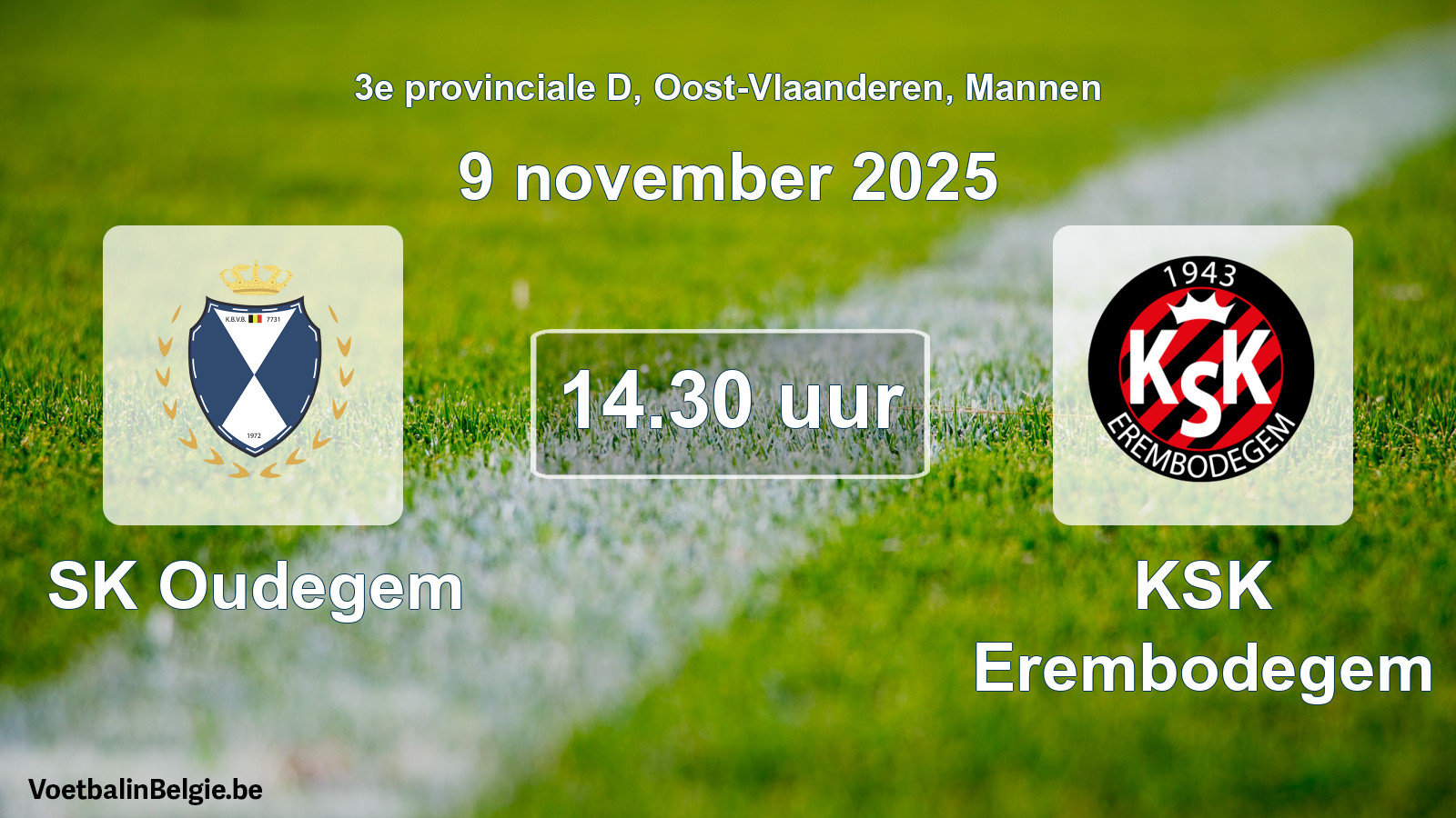 Scheduled match men football: SK Oudegem - KSK Erembodegem (9 November 2025)