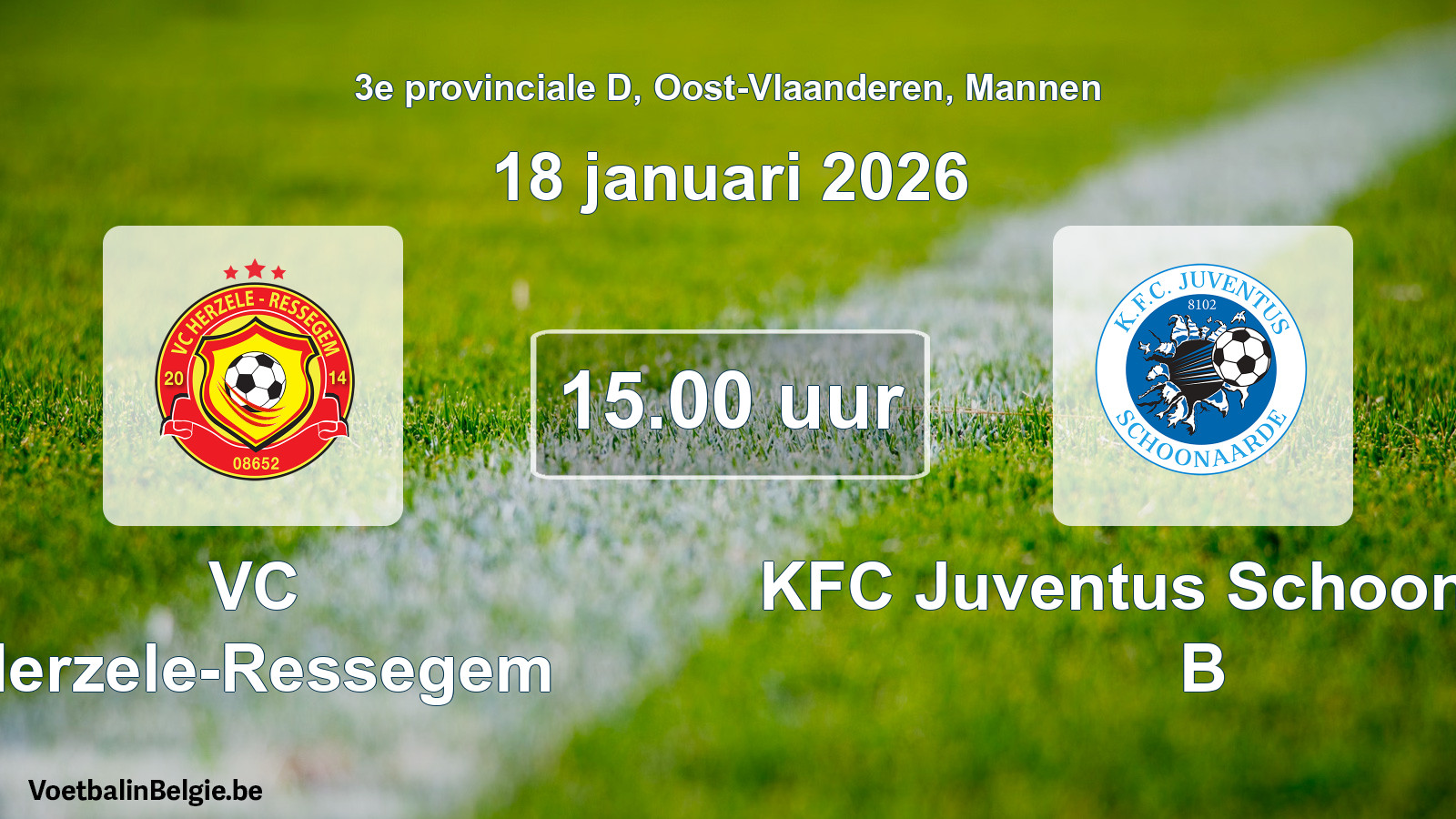 Scheduled match men football: VC Herzele-Ressegem - KFC Juventus Schoonaarde B (18 January 2026)