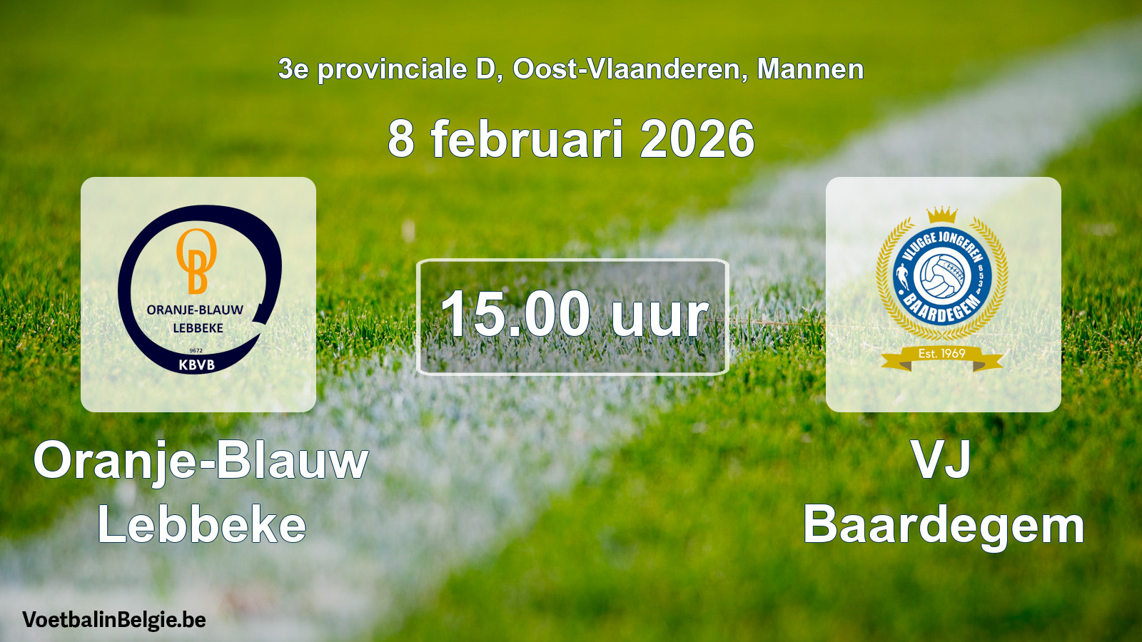 Scheduled match men football: Oranje-Blauw Lebbeke - VJ Baardegem (8 February 2026)