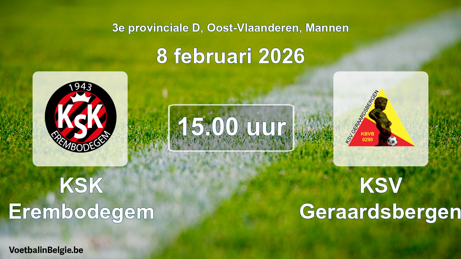 Scheduled match men football: KSK Erembodegem - KSV Geraardsbergen (8 February 2026)