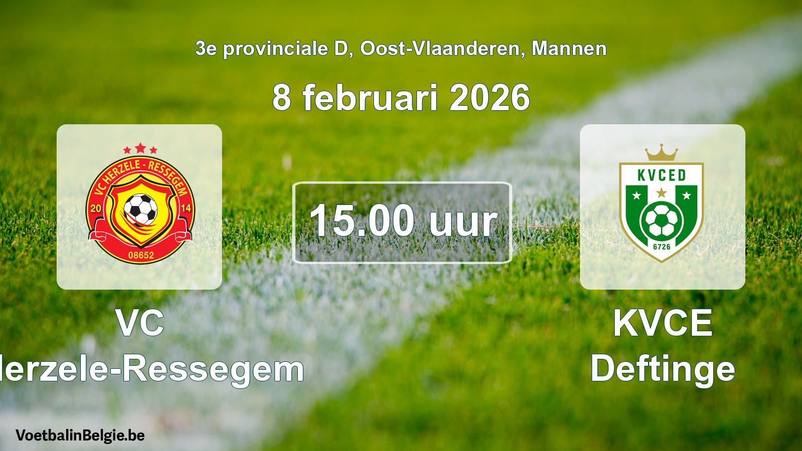 Scheduled match men football: VC Herzele-Ressegem - KVCE Deftinge (8 February 2026)