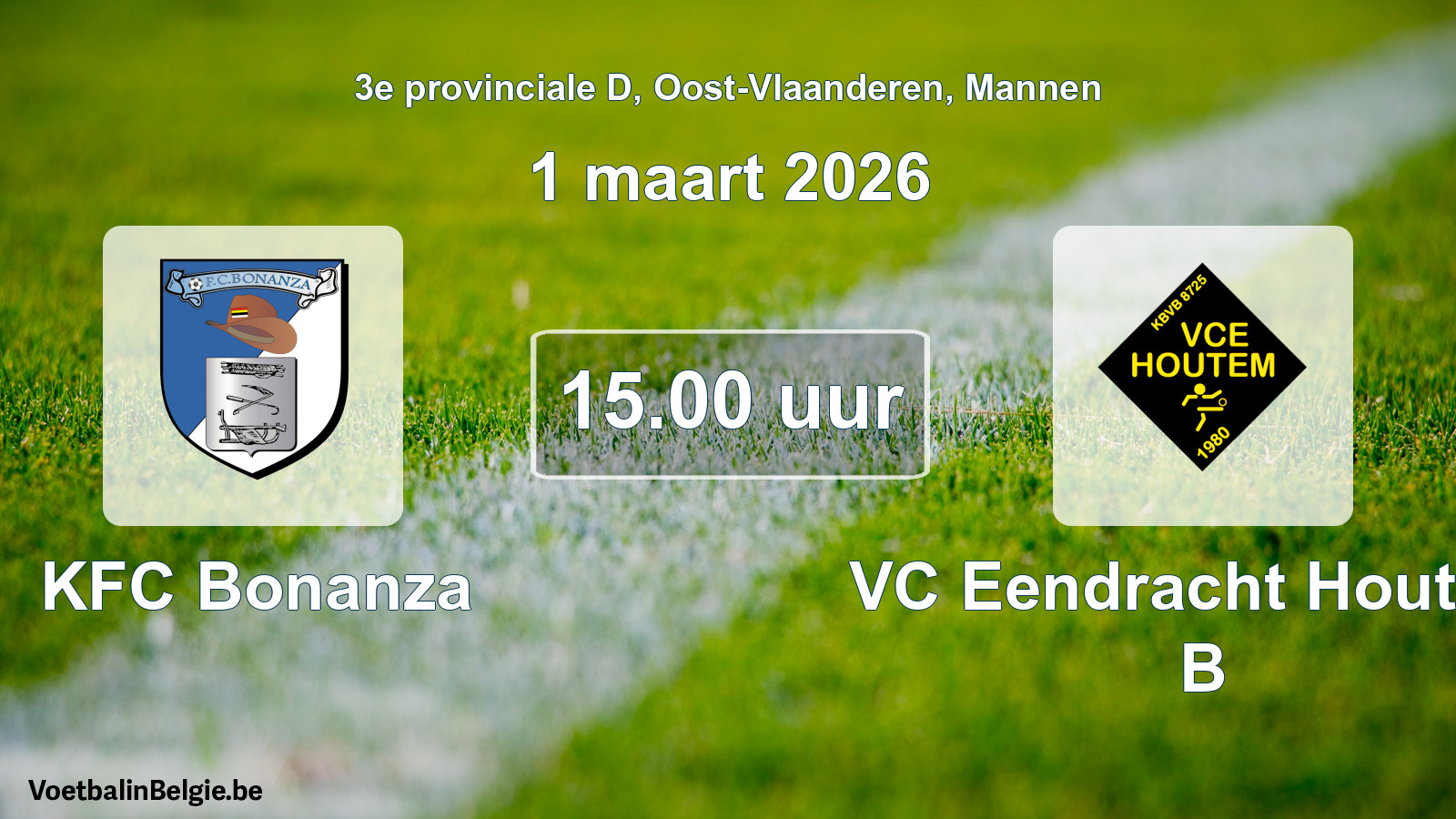Scheduled match men football: KFC Bonanza - VC Eendracht Houtem B (1 March 2026)