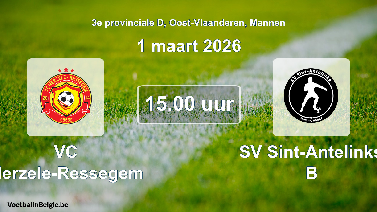 Scheduled match men football: VC Herzele-Ressegem - SV Sint-Antelinks B (1 March 2026)