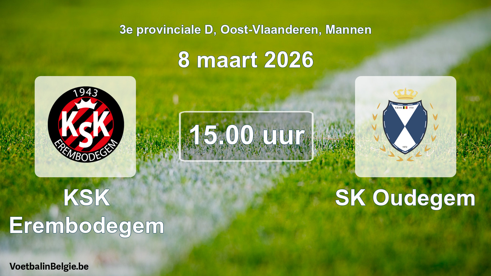 Scheduled match men football: KSK Erembodegem - SK Oudegem (8 March 2026)