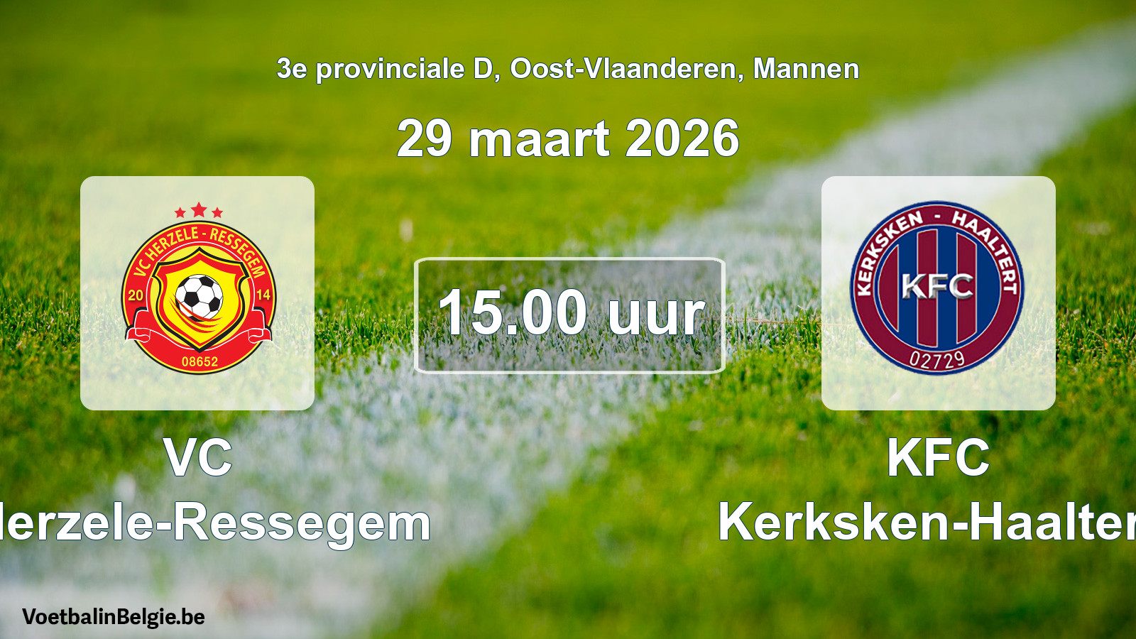 Geplantes Spiel männer-Fußball: VC Herzele-Ressegem - KFC Kerksken-Haaltert (29 März 2026)