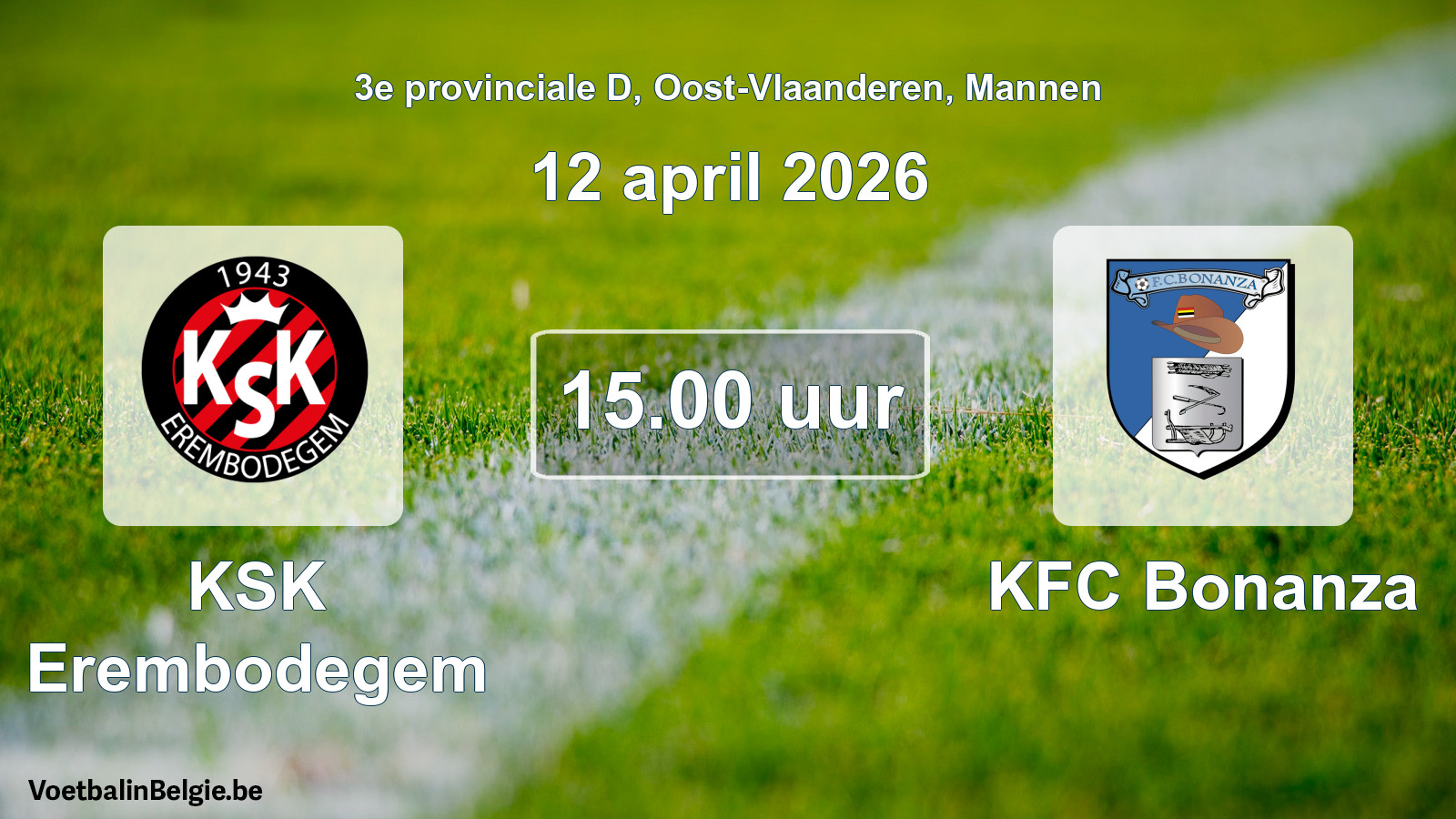 Scheduled match men football: KSK Erembodegem - KFC Bonanza (12 April 2026)