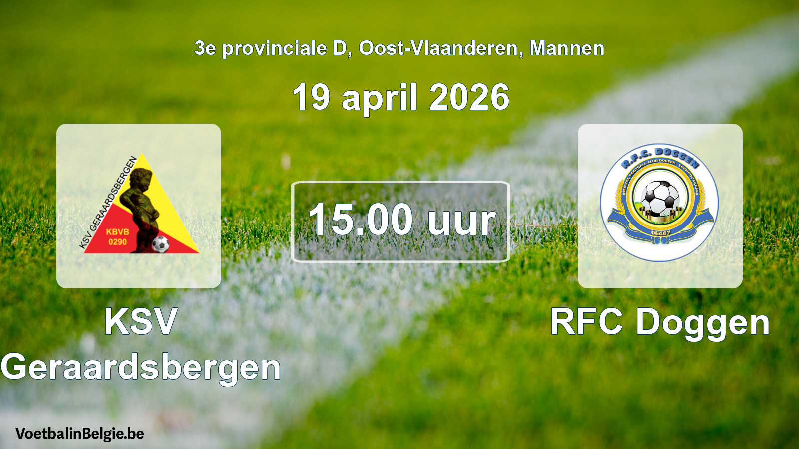 Scheduled match men football: KSV Geraardsbergen - RFC Doggen (19 April 2026)