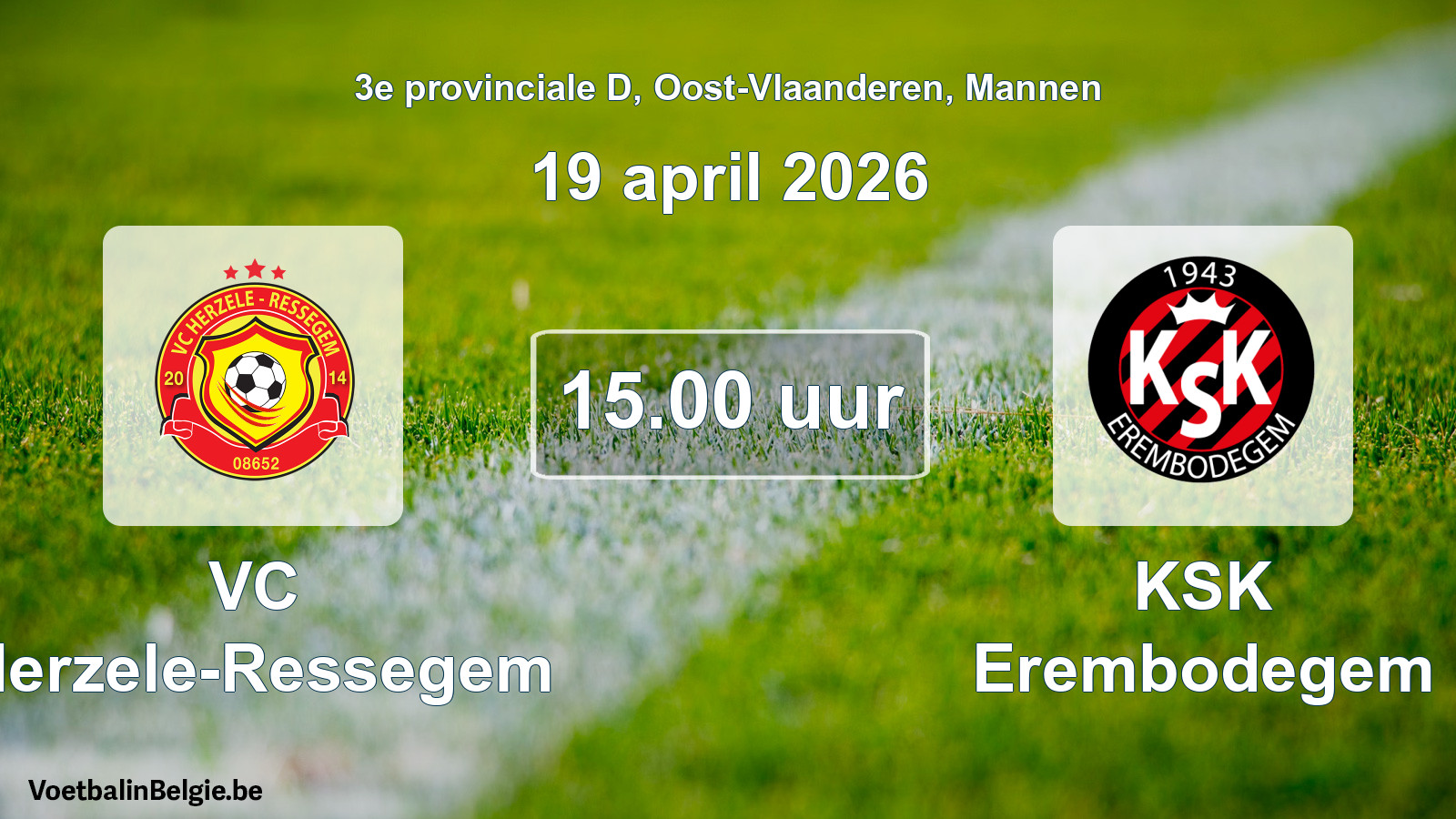 Scheduled match men football: VC Herzele-Ressegem - KSK Erembodegem (19 April 2026)