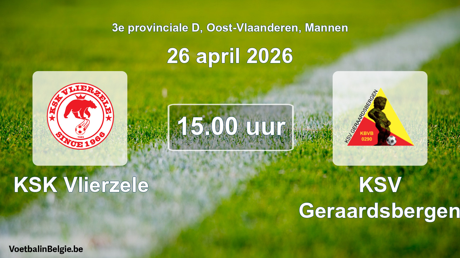 Scheduled match men football: KSK Vlierzele - KSV Geraardsbergen (26 April 2026)