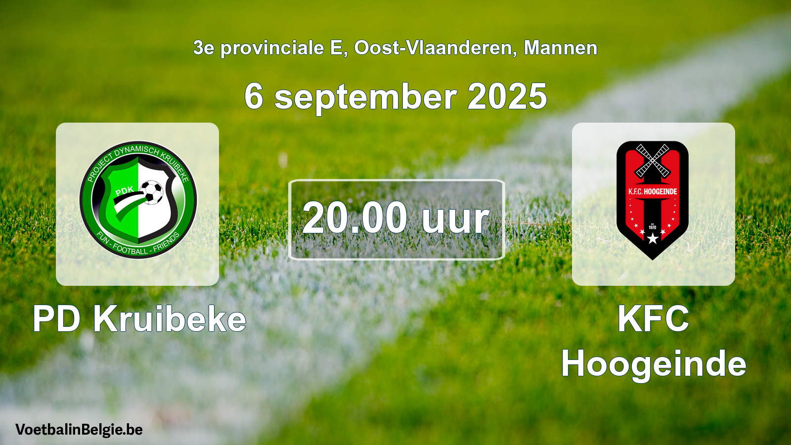 Scheduled match men football: PD Kruibeke - KFC Hoogeinde (6 September 2025)