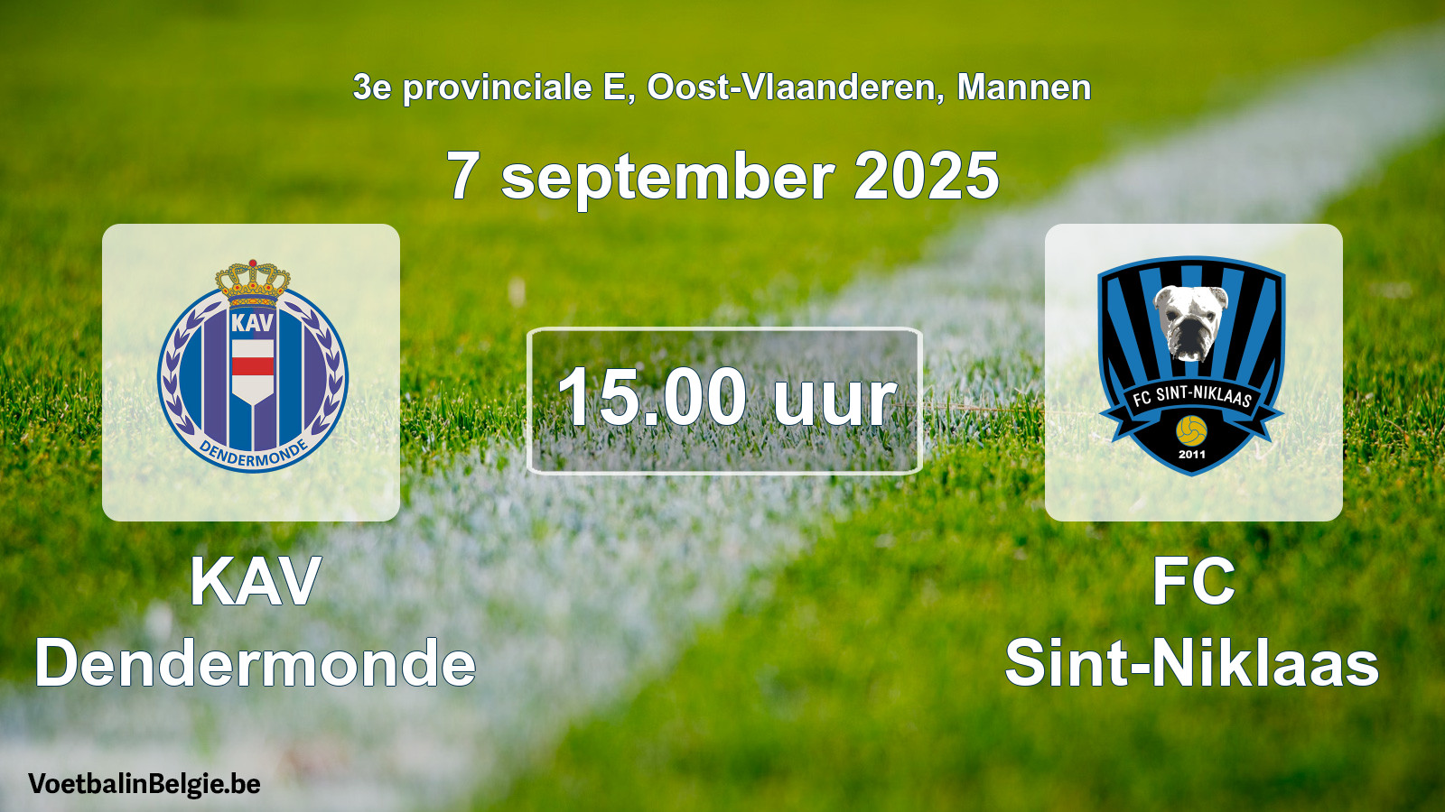 Scheduled match men football: KAV Dendermonde - FC Sint-Niklaas (7 September 2025)