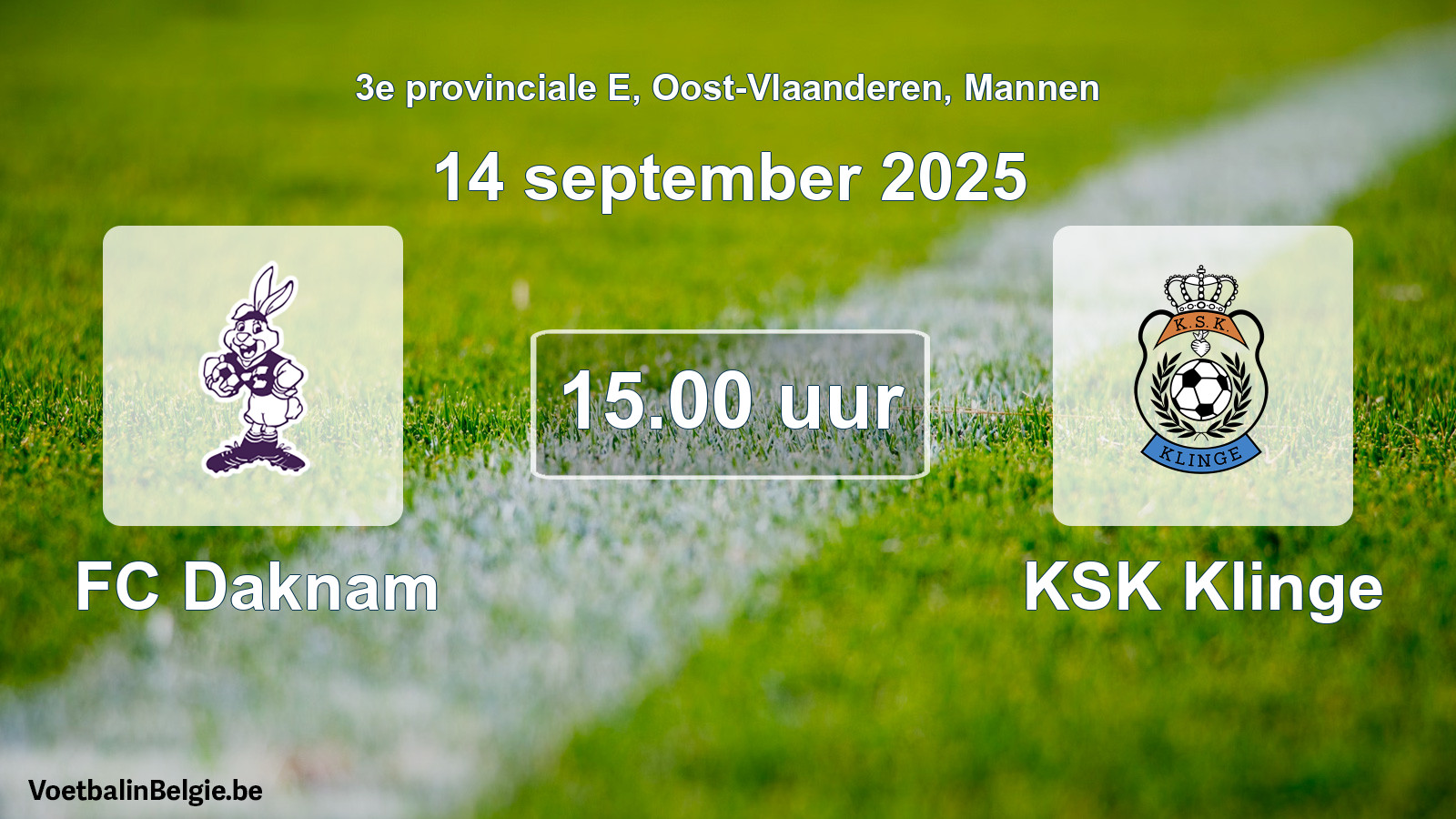 Scheduled match men football: FC Daknam - KSK Klinge (14 September 2025)