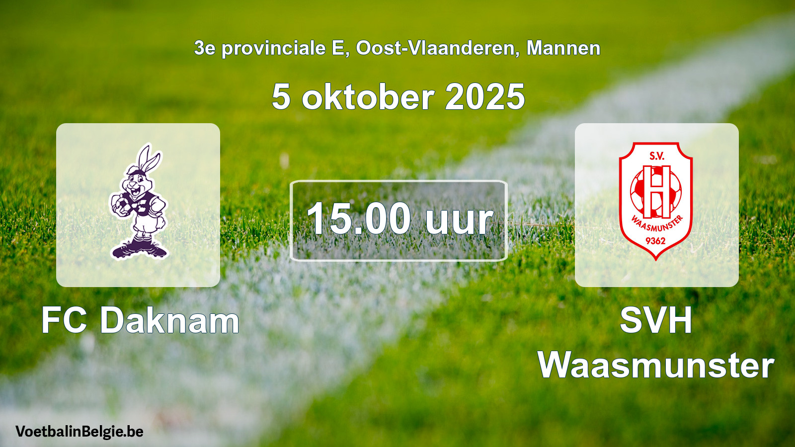 Scheduled match men football: FC Daknam - SVH Waasmunster (5 October 2025)