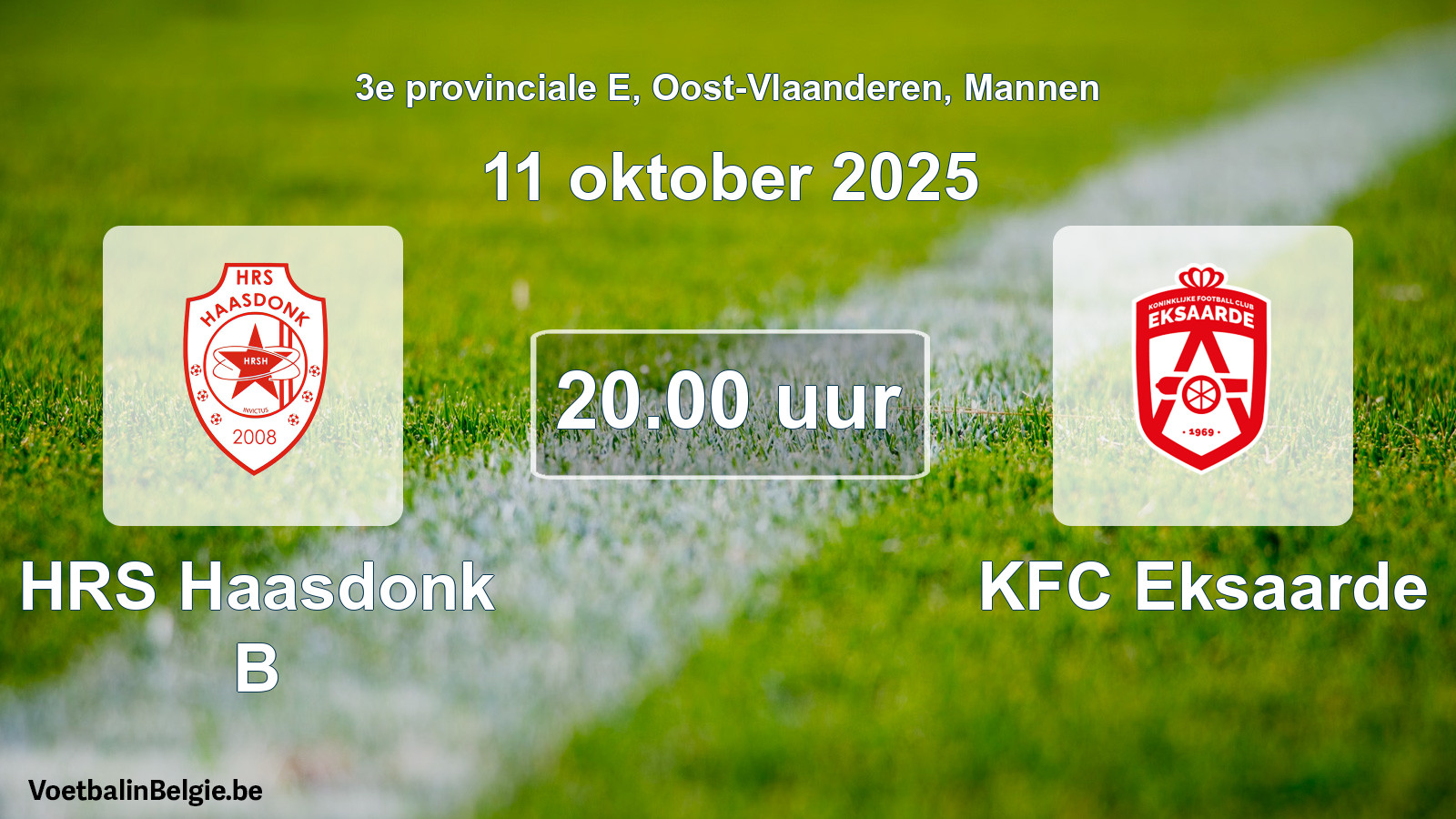 Scheduled match men football: HRS Haasdonk B - KFC Eksaarde (11 October 2025)