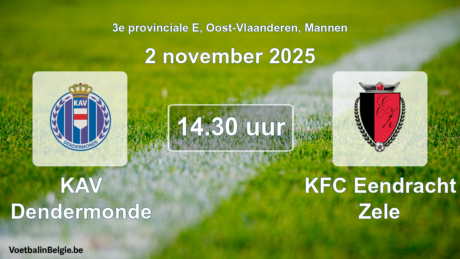 Scheduled match men football: KAV Dendermonde - KFC Eendracht Zele (2 November 2025)