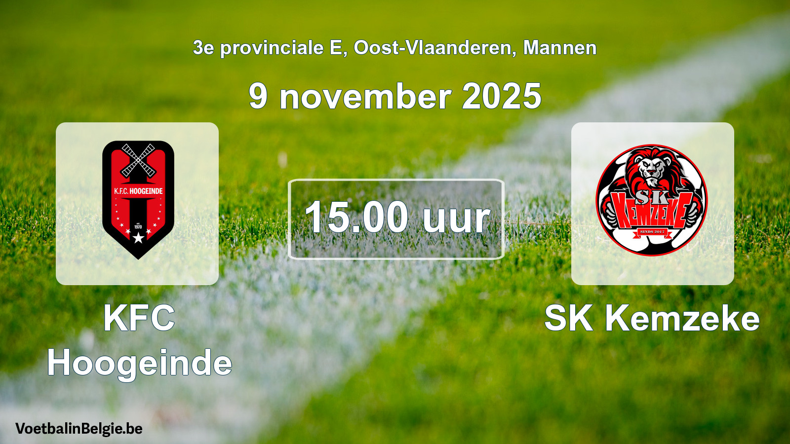 Scheduled match men football: KFC Hoogeinde - SK Kemzeke (9 November 2025)