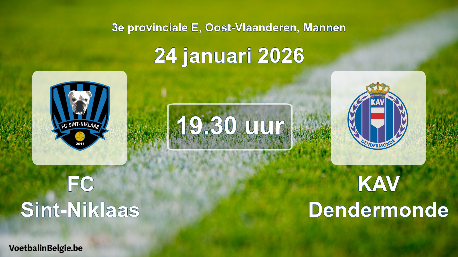 Scheduled match men football: FC Sint-Niklaas - KAV Dendermonde (24 January 2026)