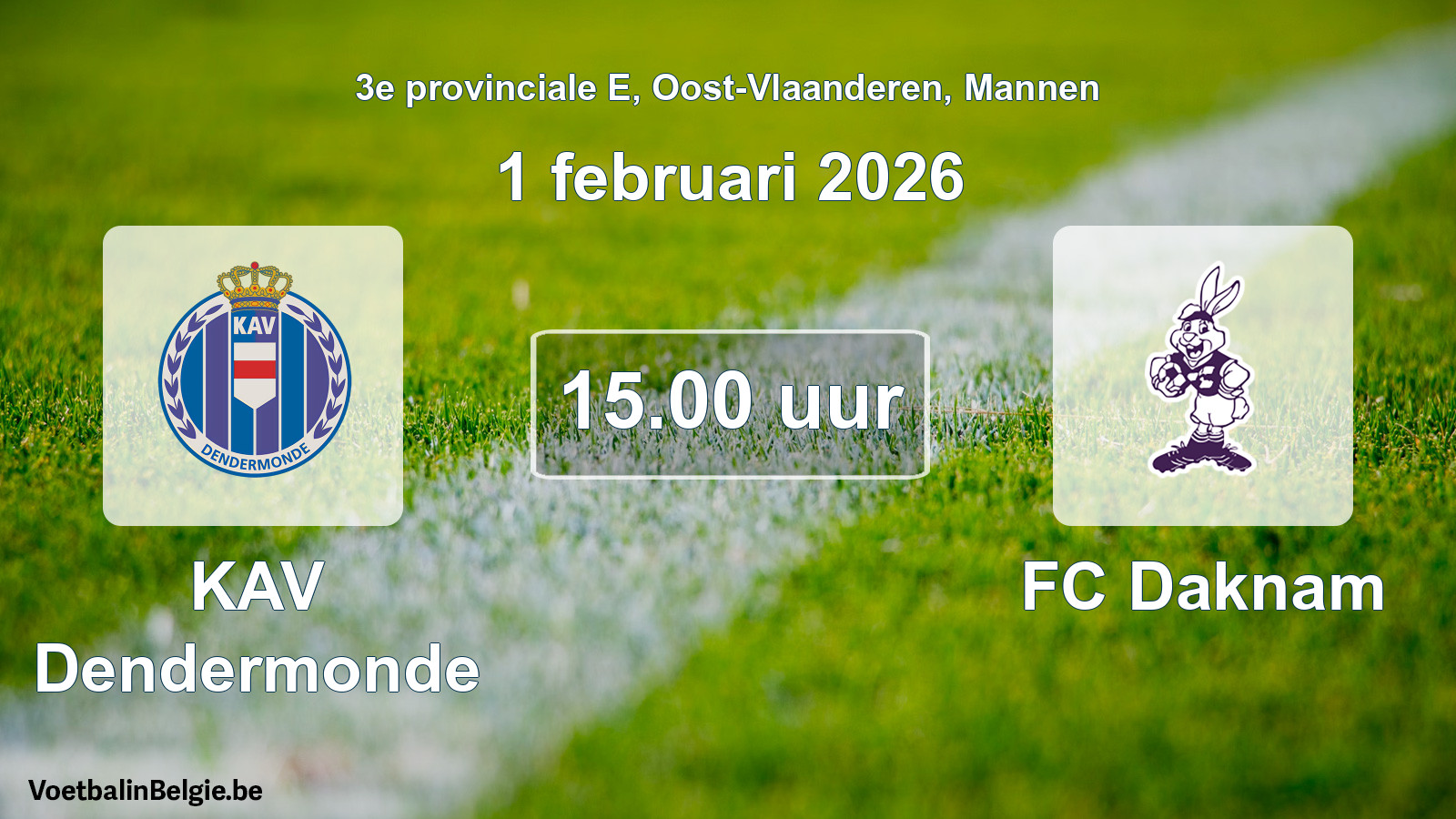 Scheduled match men football: KAV Dendermonde - FC Daknam (1 February 2026)
