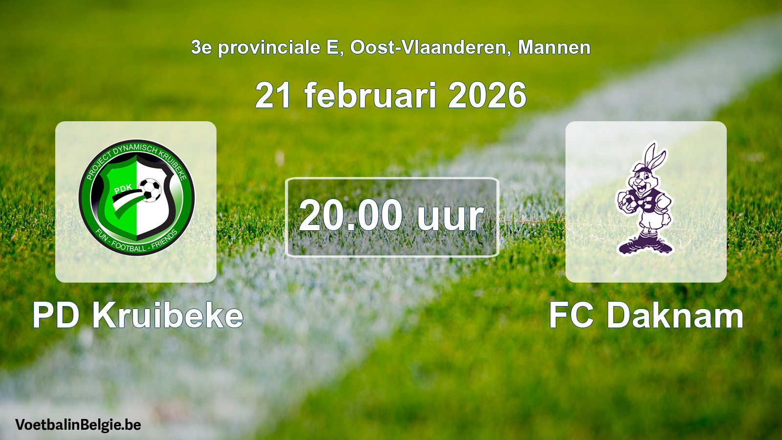 Scheduled match men football: PD Kruibeke - FC Daknam (21 February 2026)