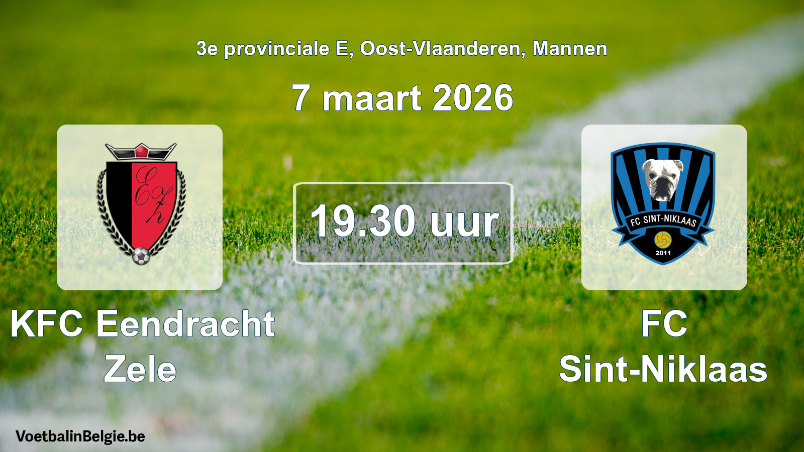 Scheduled match men football: KFC Eendracht Zele - FC Sint-Niklaas (7 March 2026)